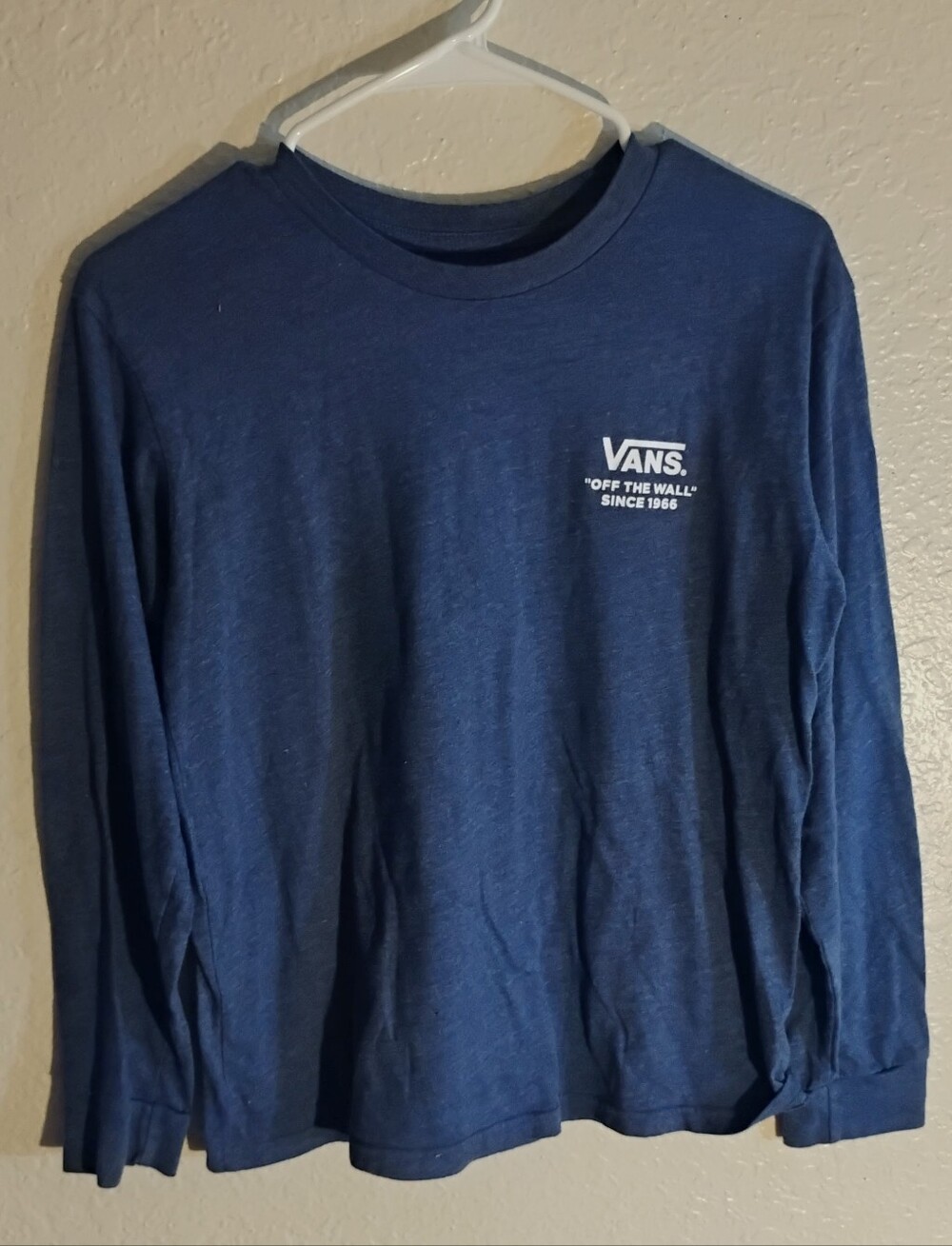 Vans Navy Blue Long Sleeve Shirt with White Logo